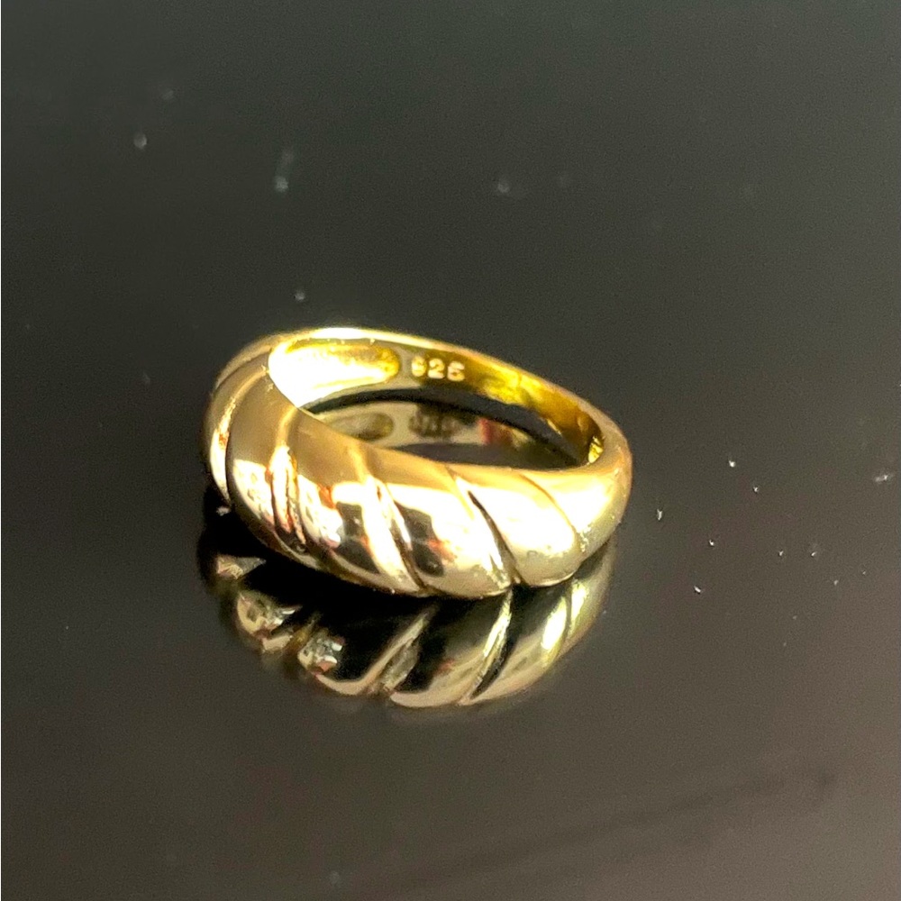 18k Gold plated Over 925 Sterling Silver Stamped Brand New size 7 - Picture 3 of 6